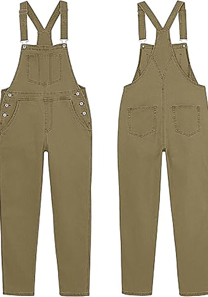GRAPENT Overalls for Women Loose Fit Jean Denim Bib Jumpsuit Stretch Overall Pants