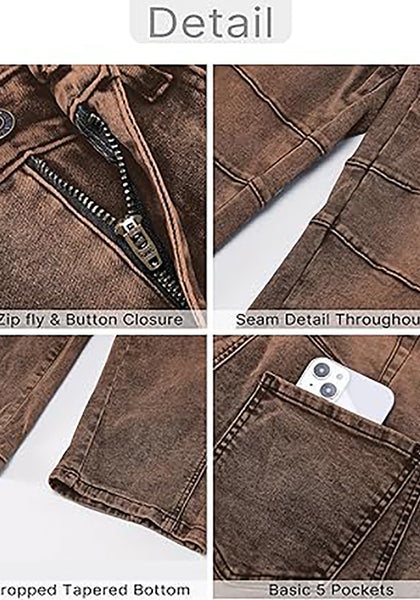 GRAPENT Barrel Jeans for Women Trendy High Waisted Wide Leg Baggy Cropped Relax Fit Stretch Denim Trouser Ankle Pants