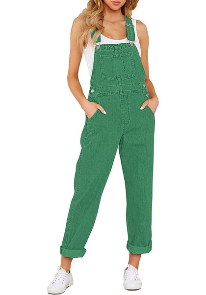 GRAPENT Overalls for Women Loose Fit Jean Denim Bib Jumpsuit Stretch Overall Pants