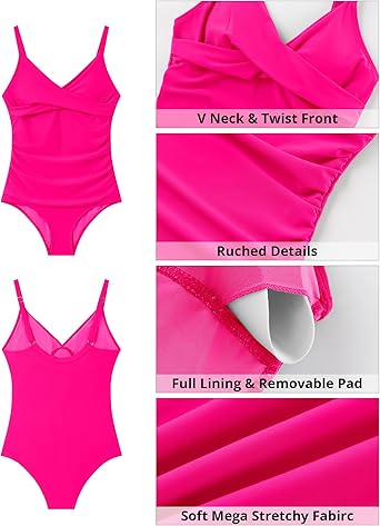 GRAPENT StrapCore One Piece Swimsuit Women Padded Twist Knot Bathing Suits Beach Modest Swimming Suits