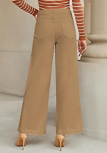 GRAPENT Pull On Womens Jeans Baggy Stretchy High Waisted Denim Wide Leg Trouser Pants Trendy Front Seam 90s Loose Jean