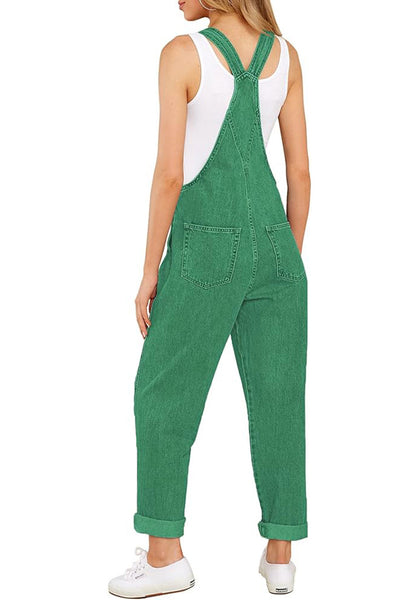 GRAPENT Overalls for Women Loose Fit Jean Denim Bib Jumpsuit Stretch Overall Pants