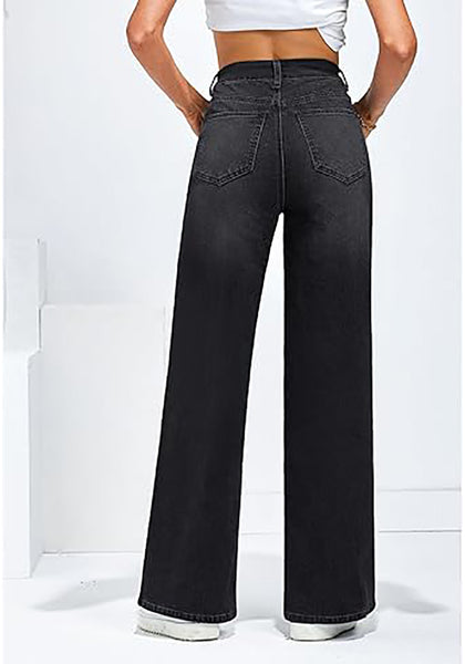 GRAPENT Wide Leg Jeans for Women Trendy High Waisted Stretchy Denim Pants 90s Baggy Jeans Trouser Jeans with Pockets