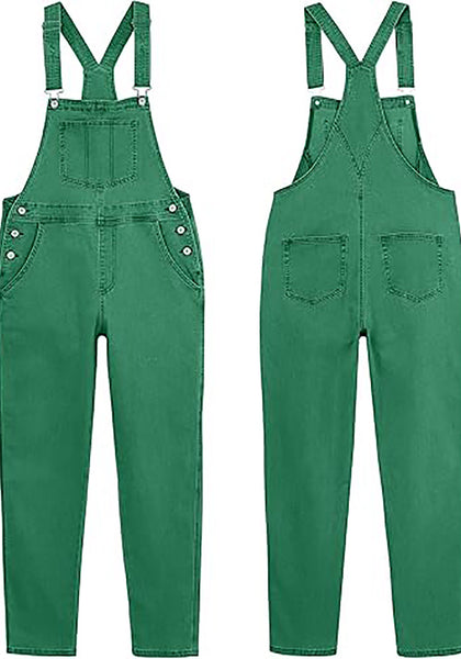GRAPENT Overalls for Women Loose Fit Jean Denim Bib Jumpsuit Stretch Overall Pants