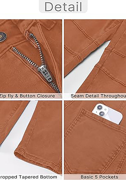 GRAPENT Barrel Jeans for Women Trendy High Waisted Wide Leg Baggy Cropped Relax Fit Stretch Denim Trouser Ankle Pants