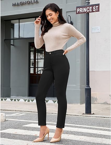 GRAPENT Fleece Lined Jeans for Women Trendy High Waisted Skinny Winter Stretchy Denim Pants Ankle Warm Thermal Jeggings