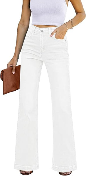 GRAPENT Women's Denim Flare Wide Leg High Rise Stretch Jean