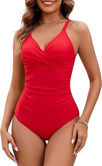 GRAPENT StrapCore One Piece Swimsuit Women Padded Twist Knot Bathing Suits Beach Modest Swimming Suits