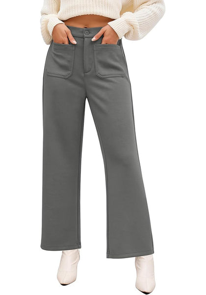 GRAPENT Women's High Waisted Wide Leg Knit Lounge Pant with Pockets