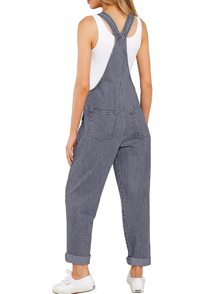GRAPENT Overalls for Women Loose Fit Jean Denim Bib Jumpsuit Stretch Overall Pants