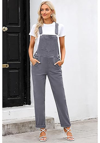 GRAPENT Overalls for Women Loose Fit Jean Denim Bib Jumpsuit Stretch Overall Pants