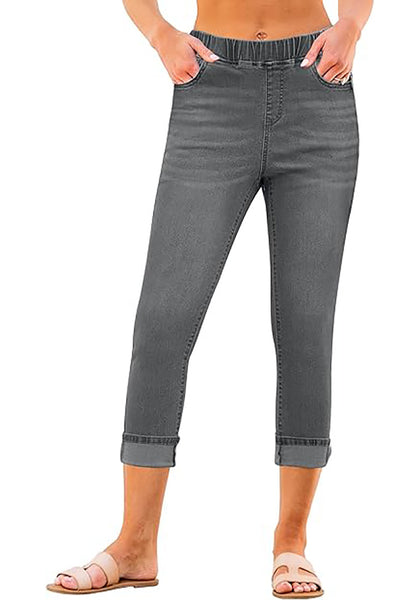 GRAPENT Pull On Jeans for Women High Waisted Skinny Capri Pants Trendy Stretch Denim Cropped Jeans Crop Jeggings Capris