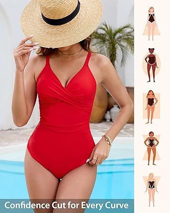 GRAPENT StrapCore One Piece Swimsuit Women Padded Twist Knot Bathing Suits Beach Modest Swimming Suits
