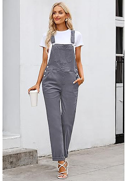 GRAPENT Overalls for Women Loose Fit Jean Denim Bib Jumpsuit Stretch Overall Pants