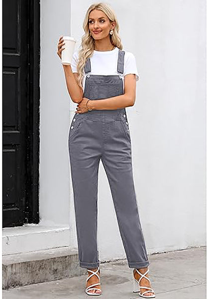 GRAPENT Overalls for Women Loose Fit Jean Denim Bib Jumpsuit Stretch Overall Pants