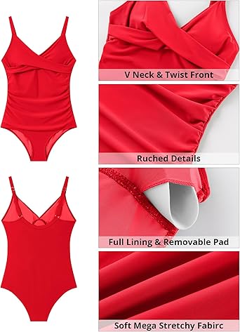 GRAPENT StrapCore One Piece Swimsuit Women Padded Twist Knot Bathing Suits Beach Modest Swimming Suits