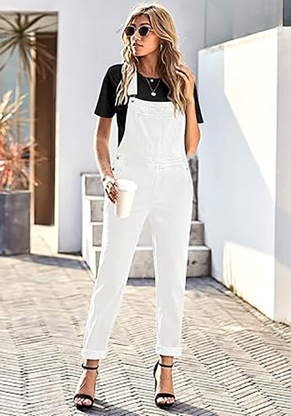 GRAPENT Overalls for Women Loose Fit Jean Denim Bib Jumpsuit Stretch Overall Pants