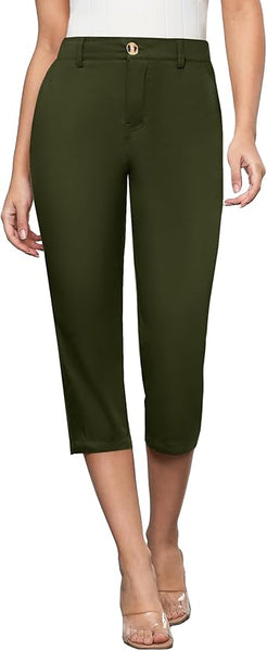 Grapent Women's Capri Straight Lounge Pants Outdoor Breathable Cotton Durable Regular Cropped Trousers