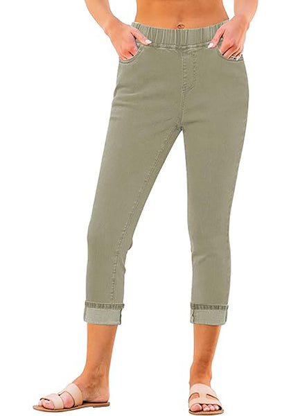 GRAPENT Pull On Jeans for Women High Waisted Skinny Capri Pants Trendy Stretch Denim Cropped Jeans Crop Jeggings Capris