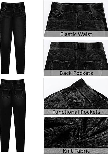GRAPENT Skinny Jeans for Women Trendy High Waisted Pull On Elastic Waist Soft Stretchy Denim Pants Sweatpant Jeggings