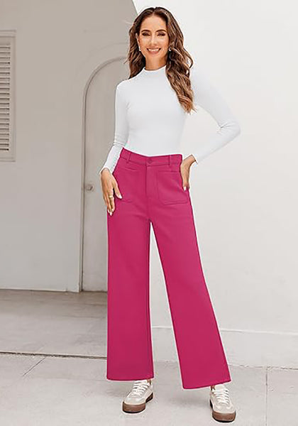 GRAPENT Women's High Waisted Wide Leg Knit Lounge Pant with Pockets