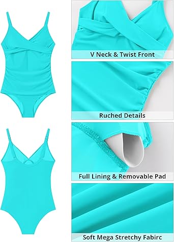 GRAPENT StrapCore One Piece Swimsuit Women Padded Twist Knot Bathing Suits Beach Modest Swimming Suits