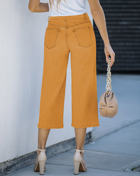 GRAPENT Jean Capris for Women Wide Leg Jeans High Waisted Crop Denim Capri Pants Stretchy Baggy