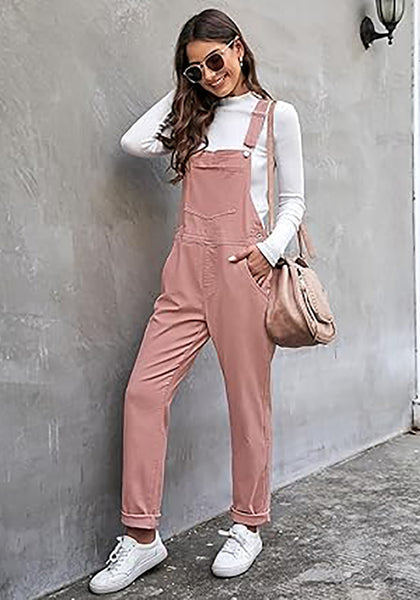GRAPENT Overalls for Women Loose Fit Jean Denim Bib Jumpsuit Stretch Overall Pants