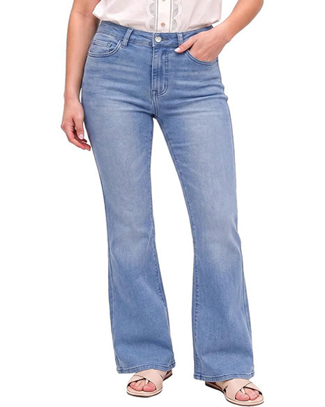 GRAPENT Flare Jeans for Women Trendy High Rise Classic Stretchy Denim Pants | Wide Leg Flare Jeans, High Waisted Stretch Denim, 30.5" Inseam, 90s Retro, Business Casual, Country Concert, Everyday Wear