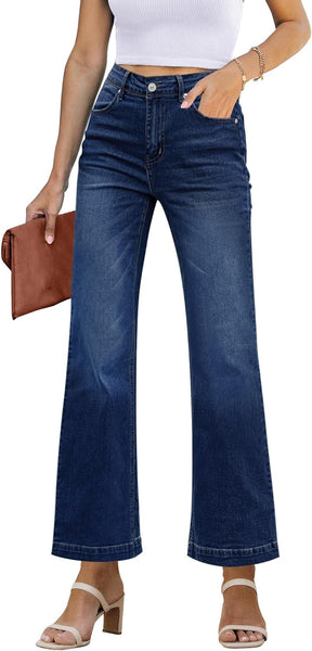 GRAPENT Womens Flare Jeans High Waisted Wide Leg Baggy Jean for Women Stretch Denim Pants