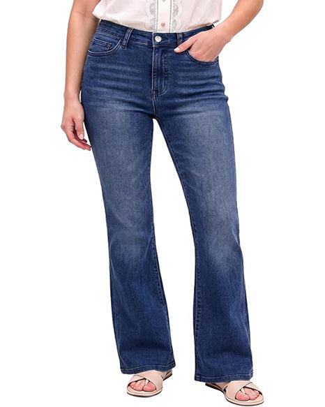 GRAPENT Flare Jeans for Women Trendy High Rise Classic Stretchy Denim Pants | Wide Leg Flare Jeans, High Waisted Stretch Denim, 30.5" Inseam, 90s Retro, Business Casual, Country Concert, Everyday Wear
