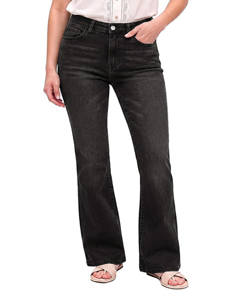 GRAPENT Flare Jeans for Women Trendy High Rise Classic Stretchy Denim Pants | Wide Leg Flare Jeans, High Waisted Stretch Denim, 30.5" Inseam, 90s Retro, Business Casual, Country Concert, Everyday Wear