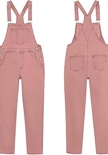 GRAPENT Overalls for Women Loose Fit Jean Denim Bib Jumpsuit Stretch Overall Pants