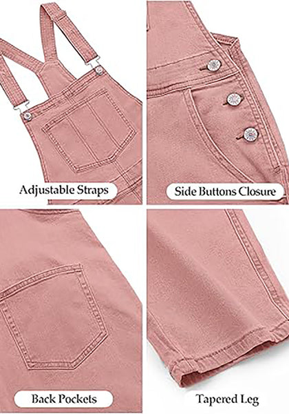 GRAPENT Overalls for Women Loose Fit Jean Denim Bib Jumpsuit Stretch Overall Pants
