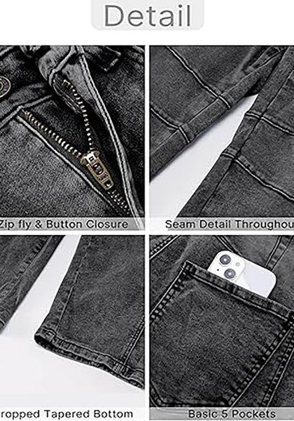 GRAPENT Barrel Jeans for Women Trendy High Waisted Wide Leg Baggy Cropped Relax Fit Stretch Denim Trouser Ankle Pants