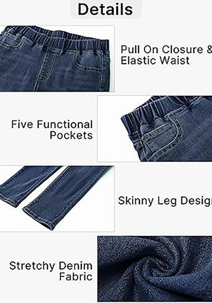 GRAPENT Pull On Jeans for Women High Waisted Skinny Capri Pants Trendy Stretch Denim Cropped Jeans Crop Jeggings Capris