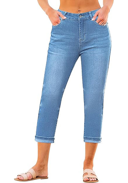 GRAPENT Capris Jeans for Women High Waisted Skinny Stretchy Denim Capri Pants Casual Cropped Jeggings Trousers