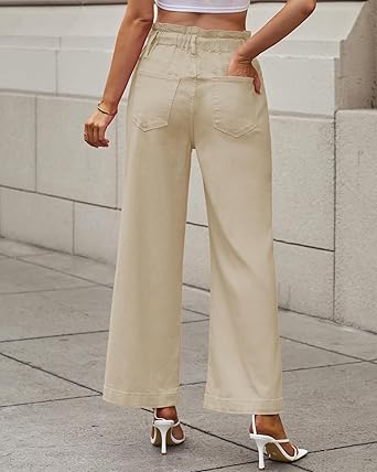 GRAPENT Wide Leg Jeans for Women Stretch High Wasited Elastic Waist Bell Bottom Baggy Y2K Pants