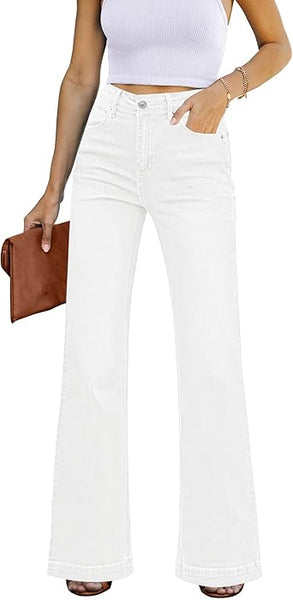 GRAPENT Womens Flare Jeans High Waisted Wide Leg Baggy Jean for Women Stretch Denim Pants