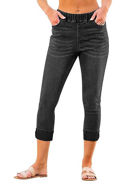 GRAPENT Pull On Jeans for Women High Waisted Skinny Capri Pants Trendy Stretch Denim Cropped Jeans Crop Jeggings Capris