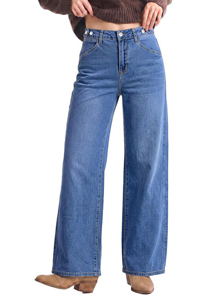 GRAPENT Wide Leg Jeans for Women High Waisted Baggy Stretchy Denim Pants | Adjustable Cinched Waist, High Rise, 30" Inseam, Full Length, 90S Baggy Style, Country Concert Outfits, Casual Work Wear
