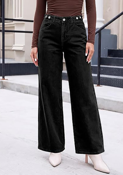 GRAPENT Wide Leg Jeans for Women High Waisted Baggy Stretchy Denim Pants | Adjustable Cinched Waist, High Rise, 30" Inseam, Full Length, 90S Baggy Style, Country Concert Outfits, Casual Work Wear