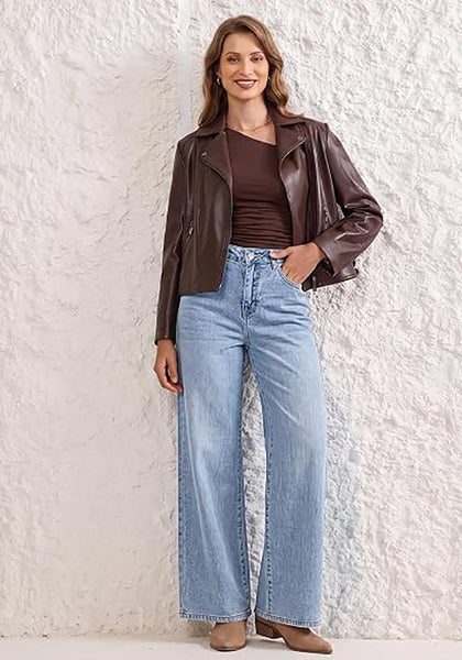 GRAPENT Wide Leg Jeans for Women High Waisted Baggy Stretchy Denim Pants | Adjustable Cinched Waist, High Rise, 30" Inseam, Full Length, 90S Baggy Style, Country Concert Outfits, Casual Work Wear
