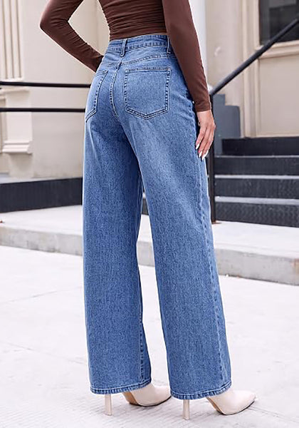 GRAPENT Wide Leg Jeans for Women High Waisted Baggy Stretchy Denim Pants | Adjustable Cinched Waist, High Rise, 30" Inseam, Full Length, 90S Baggy Style, Country Concert Outfits, Casual Work Wear