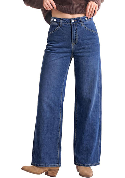 GRAPENT Wide Leg Jeans for Women High Waisted Baggy Stretchy Denim Pants | Adjustable Cinched Waist, High Rise, 30" Inseam, Full Length, 90S Baggy Style, Country Concert Outfits, Casual Work Wear