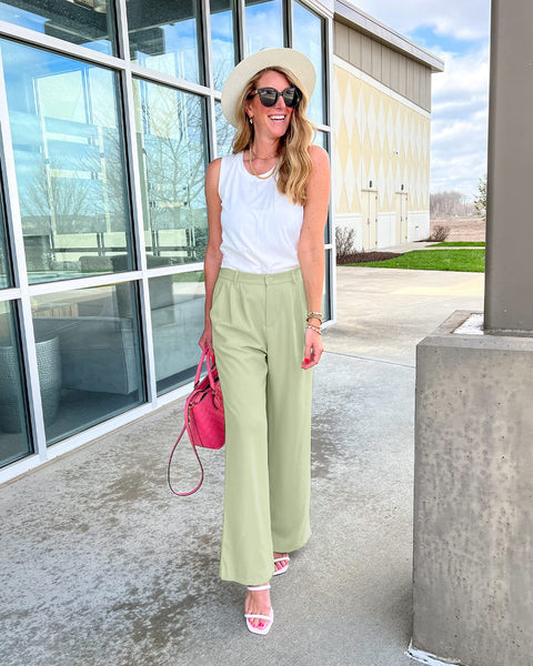 GRAPENT Wide Leg Pants for Women Work Business Casual High Waisted Dress Pants Flowy Trousers Office