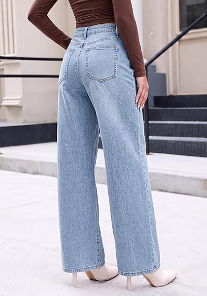 GRAPENT Wide Leg Jeans for Women High Waisted Baggy Stretchy Denim Pants | Adjustable Cinched Waist, High Rise, 30" Inseam, Full Length, 90S Baggy Style, Country Concert Outfits, Casual Work Wear