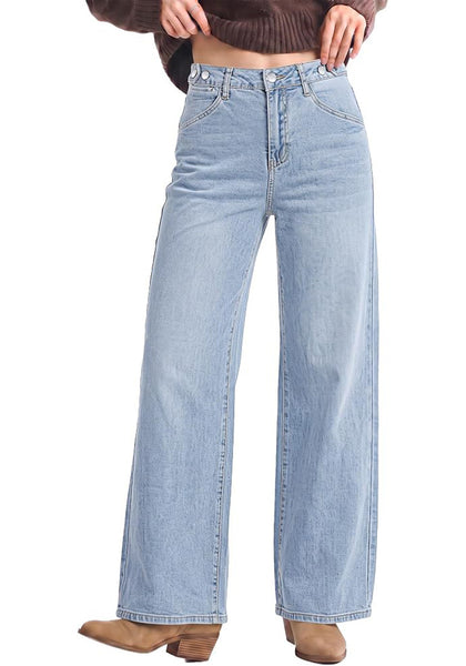 GRAPENT Wide Leg Jeans for Women High Waisted Baggy Stretchy Denim Pants | Adjustable Cinched Waist, High Rise, 30" Inseam, Full Length, 90S Baggy Style, Country Concert Outfits, Casual Work Wear