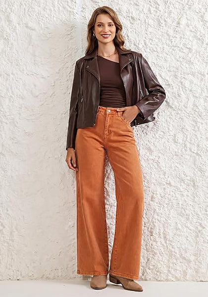 GRAPENT Wide Leg Jeans for Women High Waisted Baggy Stretchy Denim Pants | Adjustable Cinched Waist, High Rise, 30" Inseam, Full Length, 90S Baggy Style, Country Concert Outfits, Casual Work Wear