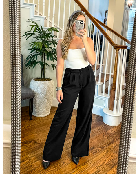 GRAPENT Wide Leg Pants for Women Work Business Casual High Waisted Dress Pants Flowy Trousers Office
